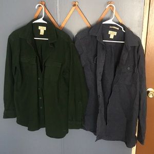 Lot of 2 LL Bean Men’s Large Tall Chamois Shirts